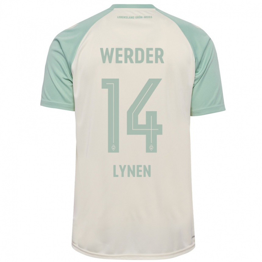 Kinder Fußball Senne Lynen #14 Cremeweiß Hellgrün Auswärtstrikot Trikot 2024/25 T-Shirt Luxemburg