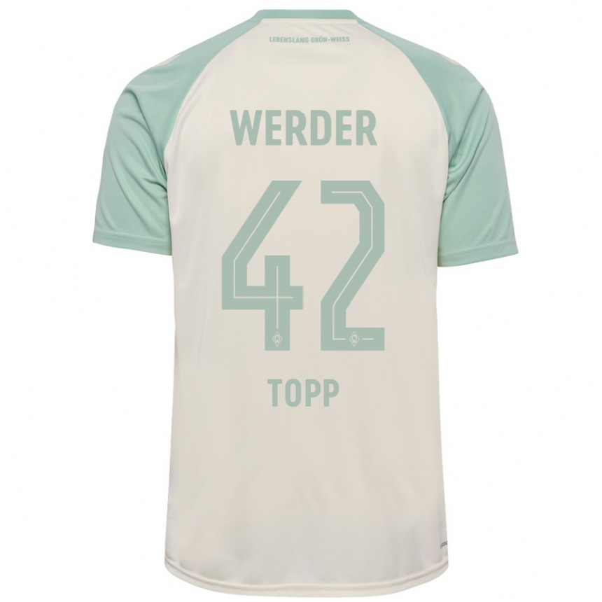 Kinder Fußball Keke Topp #42 Cremeweiß Hellgrün Auswärtstrikot Trikot 2024/25 T-Shirt Luxemburg