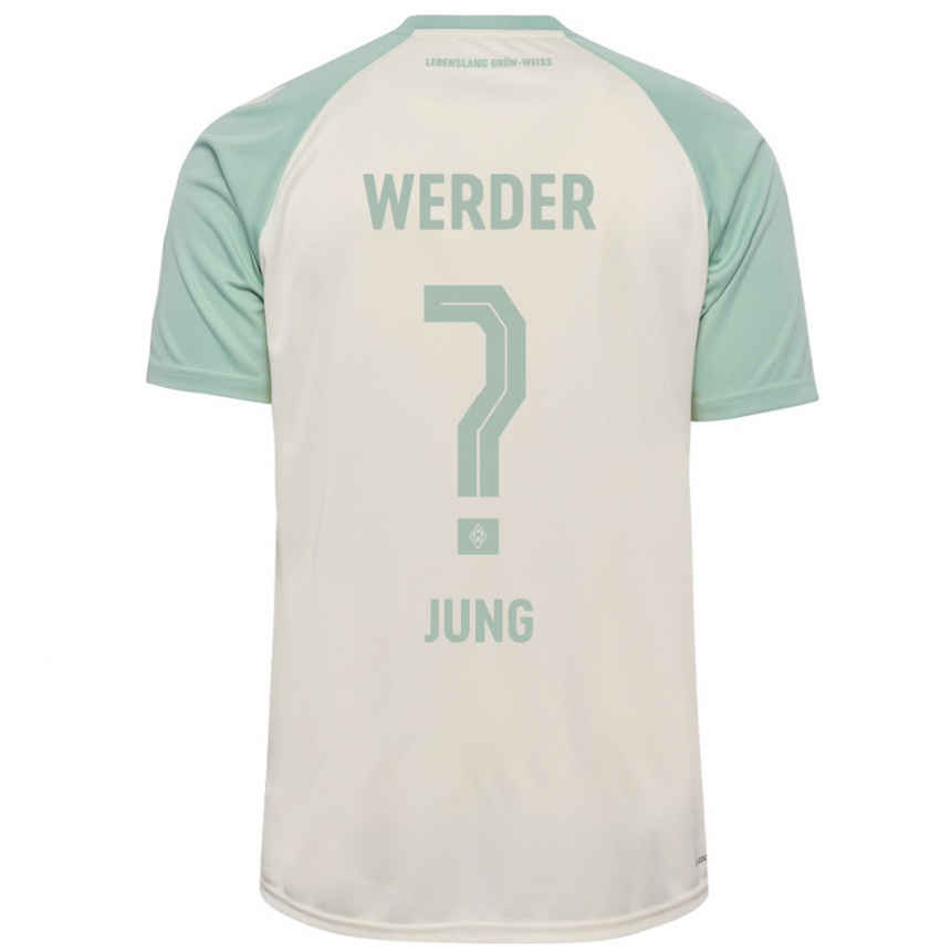 Kinder Fußball Hugo Jung #0 Cremeweiß Hellgrün Auswärtstrikot Trikot 2024/25 T-Shirt Luxemburg