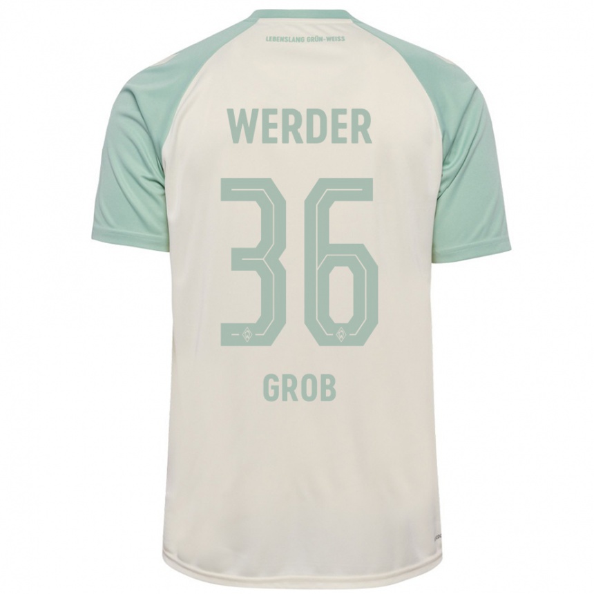 Kinder Fußball Christian Groß #36 Cremeweiß Hellgrün Auswärtstrikot Trikot 2024/25 T-Shirt Luxemburg