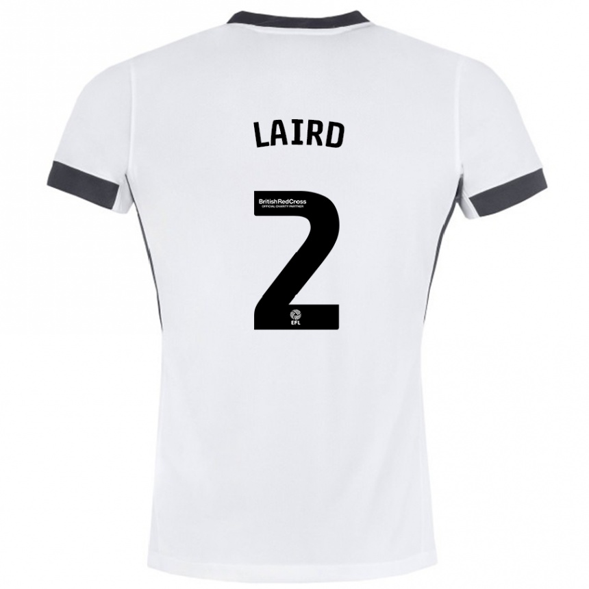 Kinder Fußball Ethan Laird #2 Weiß Schwarz Auswärtstrikot Trikot 2024/25 T-Shirt Luxemburg