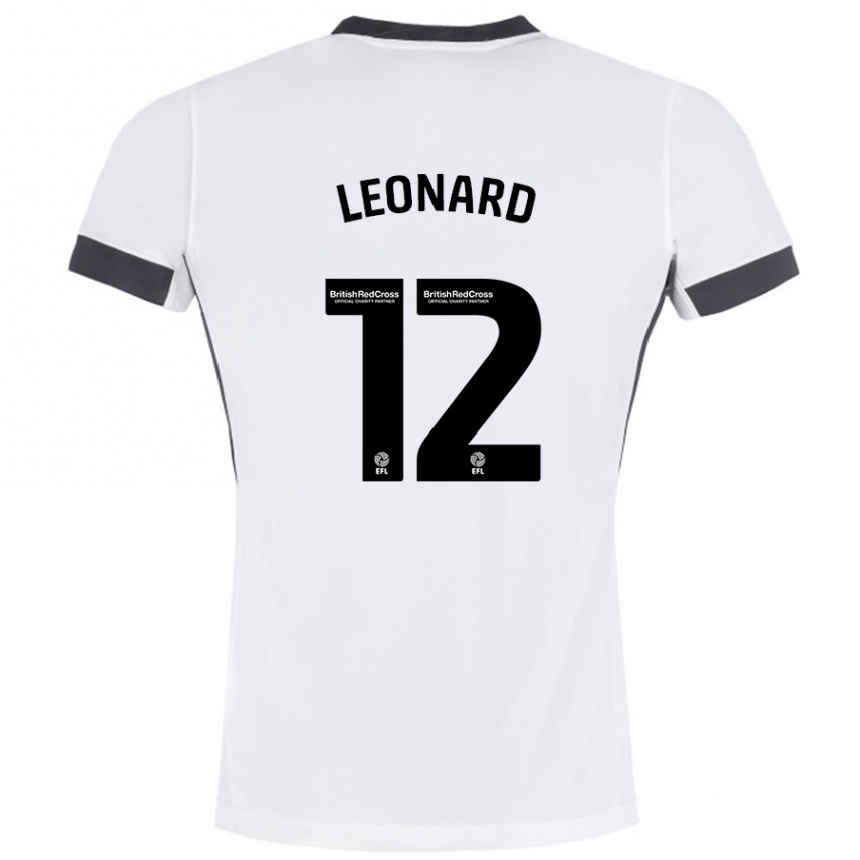 Kinder Fußball Marc Leonard #12 Weiß Schwarz Auswärtstrikot Trikot 2024/25 T-Shirt Luxemburg