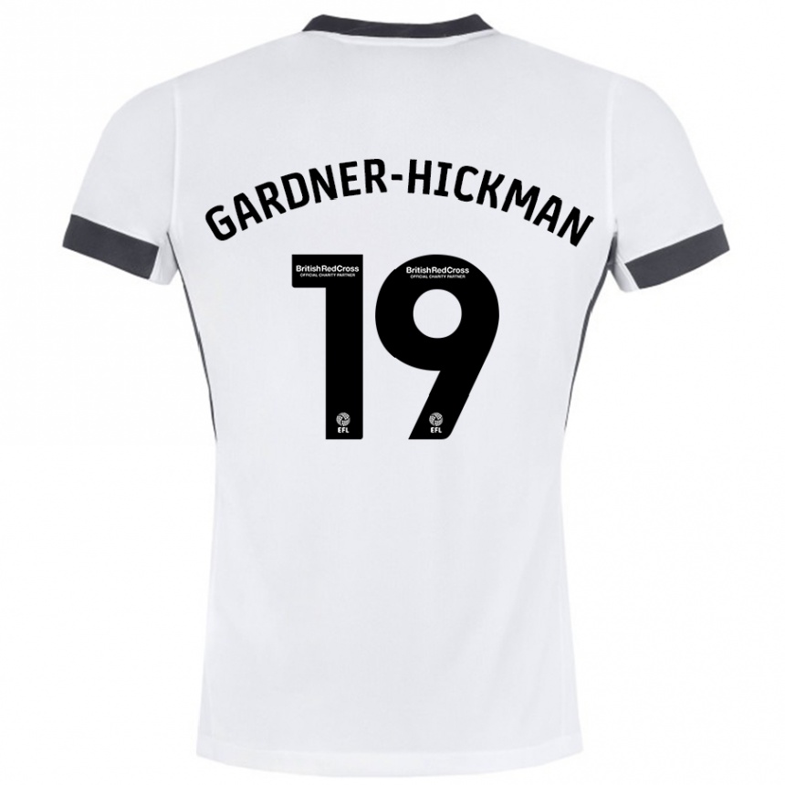 Kinder Fußball Taylor Gardner-Hickman #19 Weiß Schwarz Auswärtstrikot Trikot 2024/25 T-Shirt Luxemburg