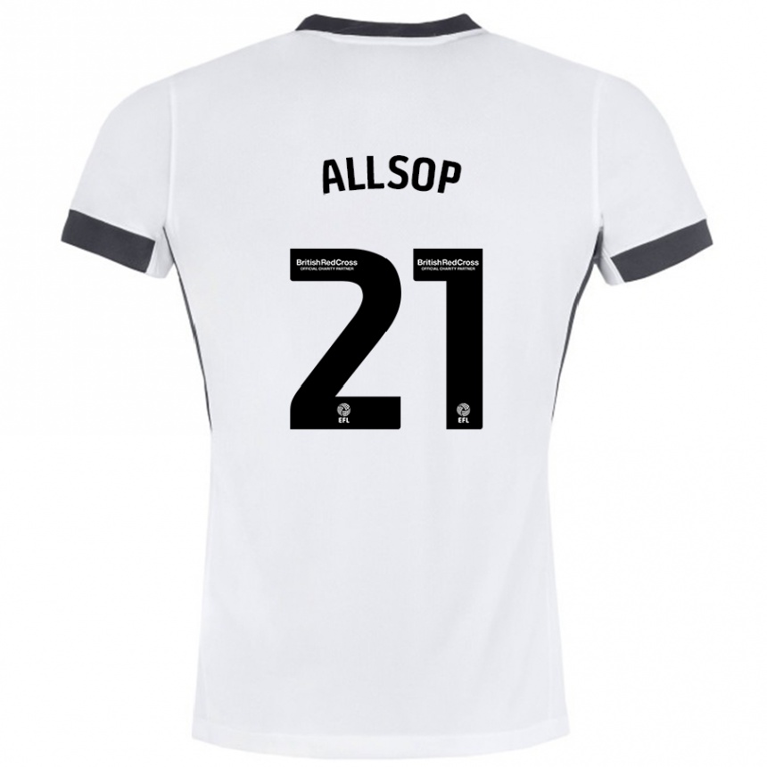 Kinder Fußball Ryan Allsop #21 Weiß Schwarz Auswärtstrikot Trikot 2024/25 T-Shirt Luxemburg