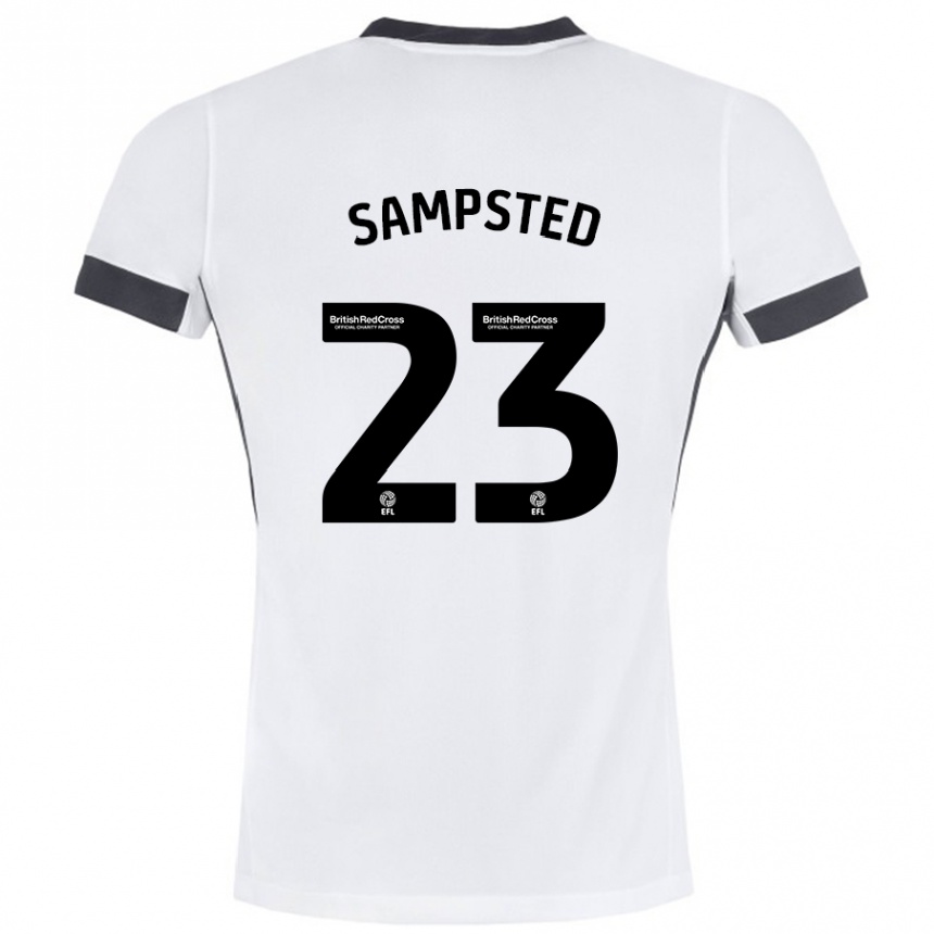 Kinder Fußball Alfons Sampsted #23 Weiß Schwarz Auswärtstrikot Trikot 2024/25 T-Shirt Luxemburg