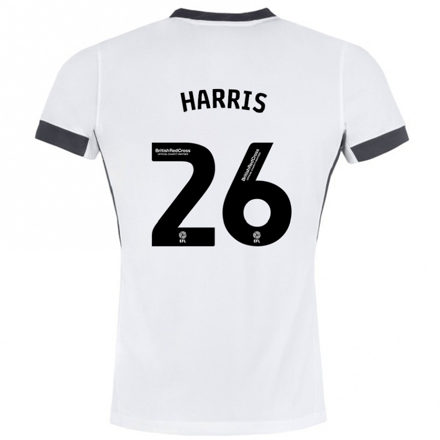 Kinder Fußball Luke Harris #26 Weiß Schwarz Auswärtstrikot Trikot 2024/25 T-Shirt Luxemburg