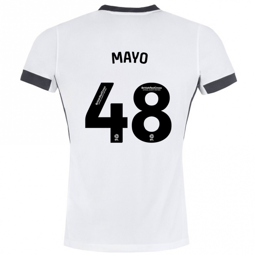 Kinder Fußball Bradley Mayo #48 Weiß Schwarz Auswärtstrikot Trikot 2024/25 T-Shirt Luxemburg