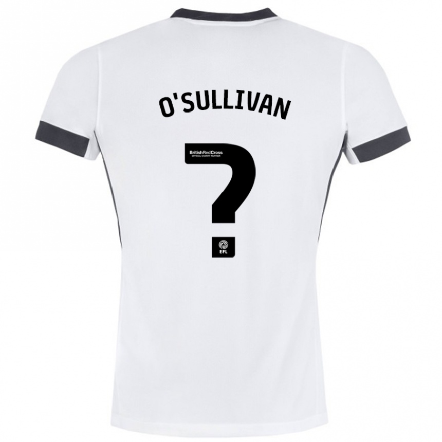 Kinder Fußball William O'sullivan #0 Weiß Schwarz Auswärtstrikot Trikot 2024/25 T-Shirt Luxemburg