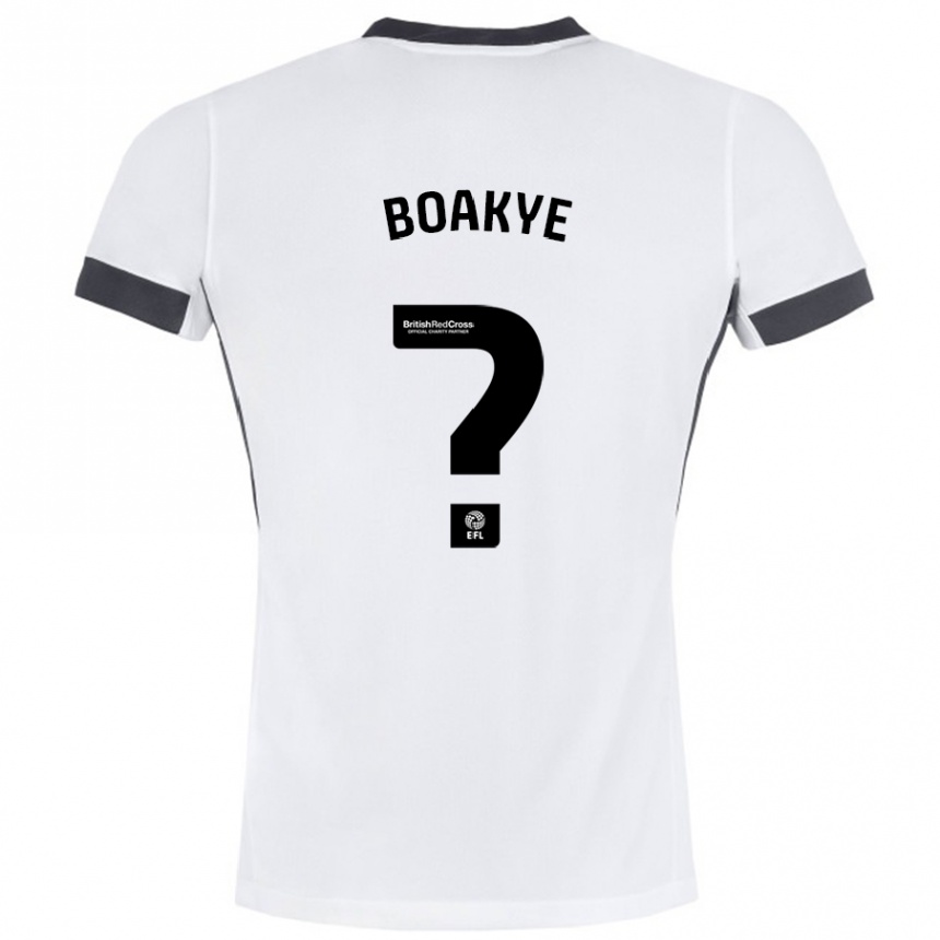 Kinder Fußball Godfred Boakye #0 Weiß Schwarz Auswärtstrikot Trikot 2024/25 T-Shirt Luxemburg