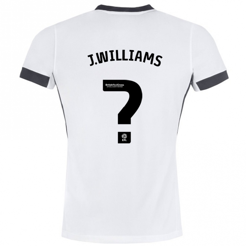 Kinder Fußball Josh Williams #0 Weiß Schwarz Auswärtstrikot Trikot 2024/25 T-Shirt Luxemburg