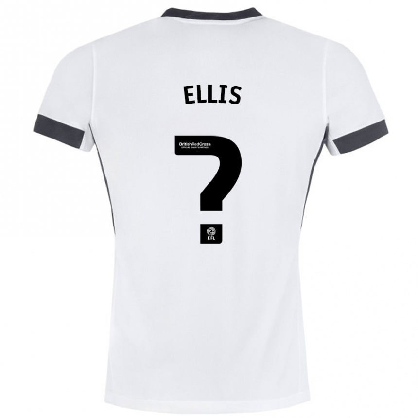 Kinder Fußball O'shea Ellis #0 Weiß Schwarz Auswärtstrikot Trikot 2024/25 T-Shirt Luxemburg