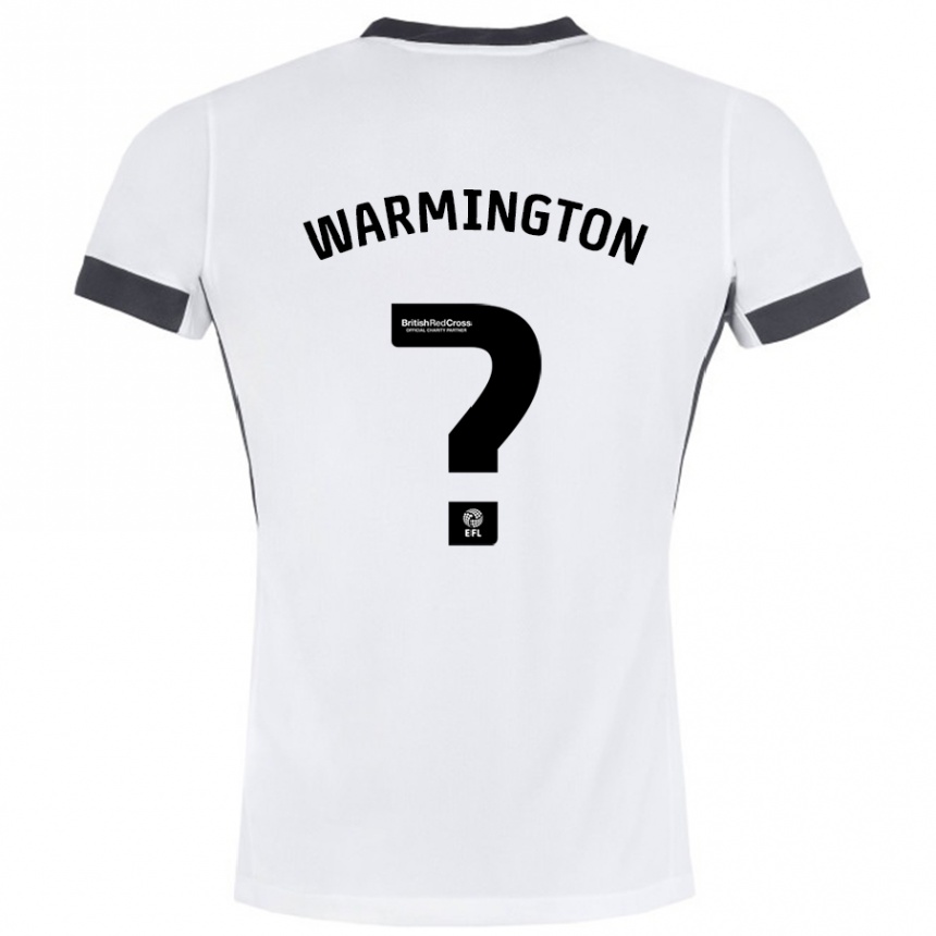 Kinder Fußball Tyrese Warmington #0 Weiß Schwarz Auswärtstrikot Trikot 2024/25 T-Shirt Luxemburg