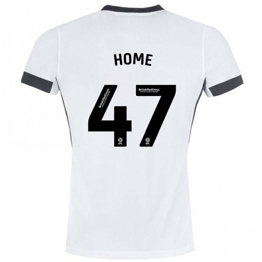 Kinder Fußball Josh Home #47 Weiß Schwarz Auswärtstrikot Trikot 2024/25 T-Shirt Luxemburg