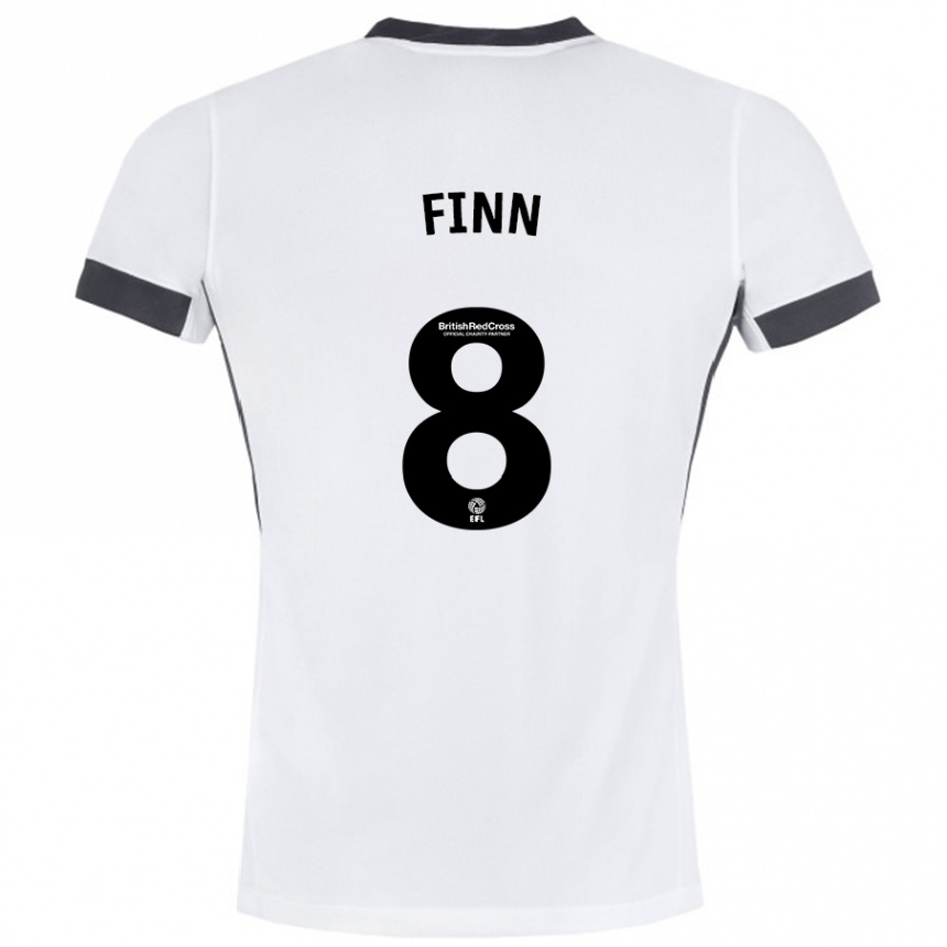 Kinder Fußball Jamie Finn #8 Weiß Schwarz Auswärtstrikot Trikot 2024/25 T-Shirt Luxemburg