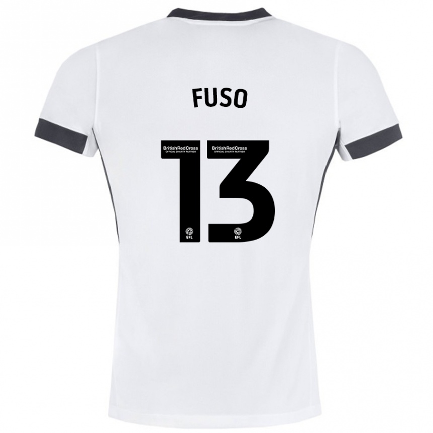 Kinder Fußball Ivana Fuso #13 Weiß Schwarz Auswärtstrikot Trikot 2024/25 T-Shirt Luxemburg