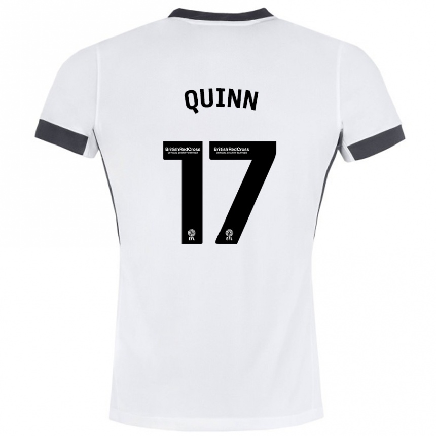 Kinder Fußball Lucy Quinn #17 Weiß Schwarz Auswärtstrikot Trikot 2024/25 T-Shirt Luxemburg