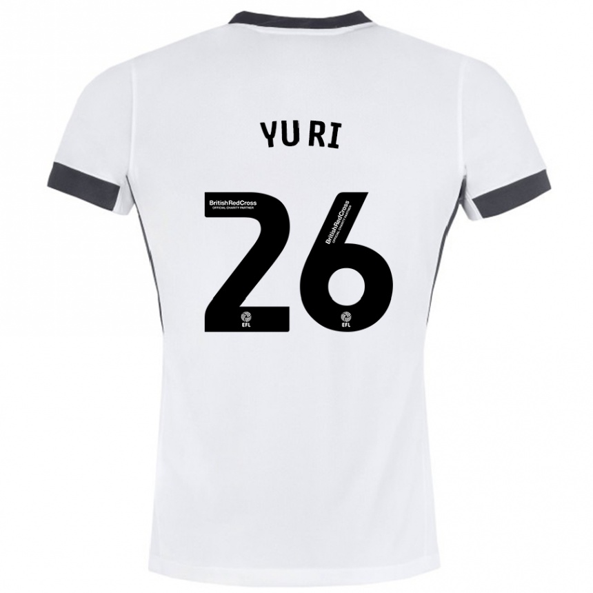 Kinder Fußball Choe Yu-Ri #26 Weiß Schwarz Auswärtstrikot Trikot 2024/25 T-Shirt Luxemburg