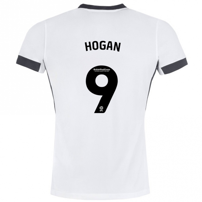 Kinder Fußball Scott Hogan #9 Weiß Schwarz Auswärtstrikot Trikot 2024/25 T-Shirt Luxemburg