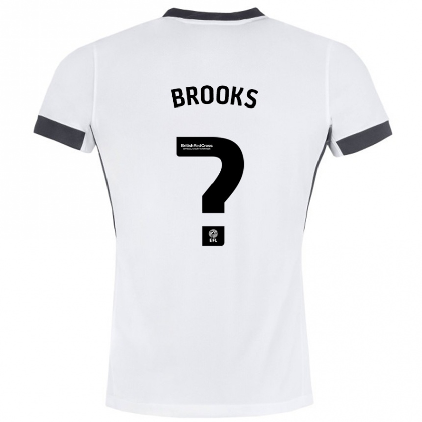 Kinder Fußball Kobi Brooks #0 Weiß Schwarz Auswärtstrikot Trikot 2024/25 T-Shirt Luxemburg