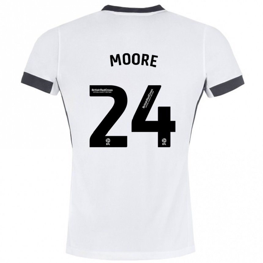 Kinder Fußball Jade Ellis Moore #24 Weiß Schwarz Auswärtstrikot Trikot 2024/25 T-Shirt Luxemburg