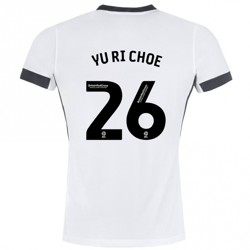 Kinder Fußball Yu-Ri Choe #26 Weiß Schwarz Auswärtstrikot Trikot 2024/25 T-Shirt Luxemburg