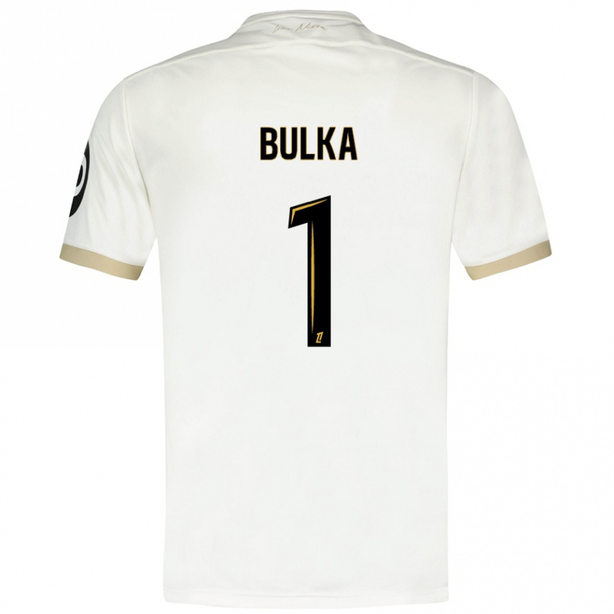 Kinder Fußball Marcin Bulka #1 Weißgold Auswärtstrikot Trikot 2024/25 T-Shirt Luxemburg