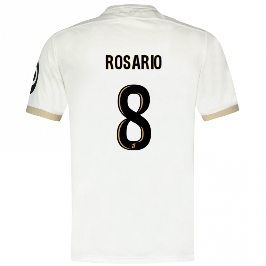 Kinder Fußball Pablo Rosario #8 Weißgold Auswärtstrikot Trikot 2024/25 T-Shirt Luxemburg