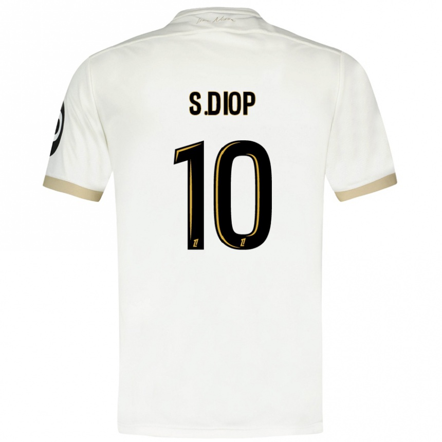 Kinder Fußball Sofiane Diop #10 Weißgold Auswärtstrikot Trikot 2024/25 T-Shirt Luxemburg