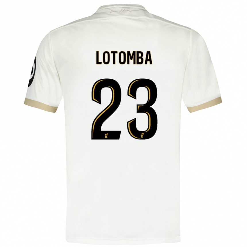 Kinder Fußball Jordan Lotomba #23 Weißgold Auswärtstrikot Trikot 2024/25 T-Shirt Luxemburg