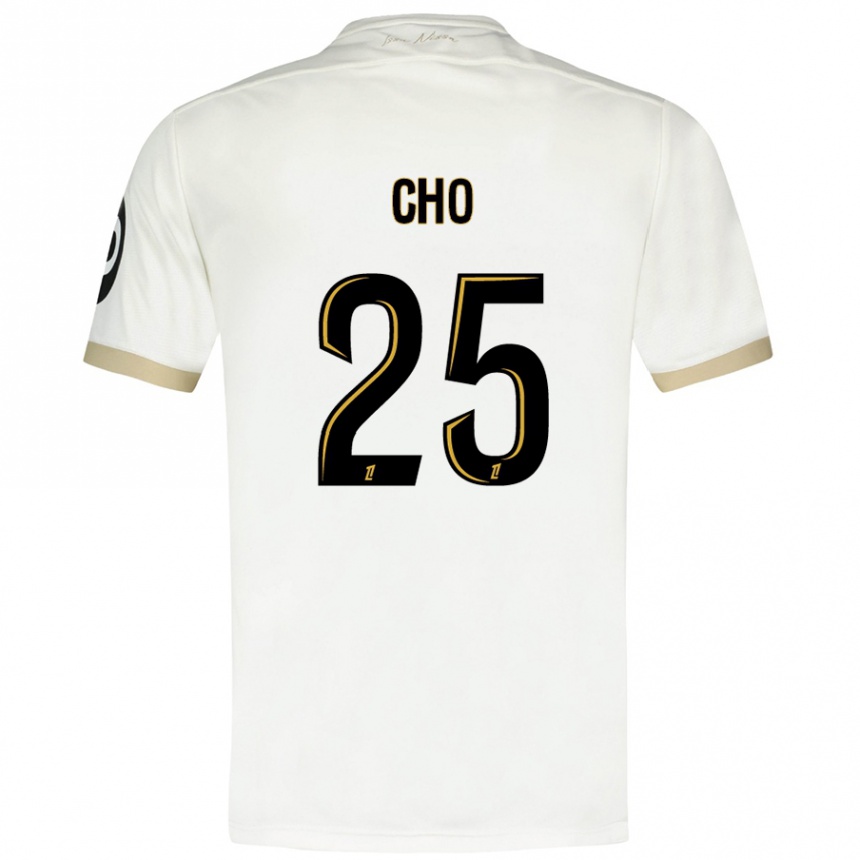 Kinder Fußball Mohamed-Ali Cho #25 Weißgold Auswärtstrikot Trikot 2024/25 T-Shirt Luxemburg