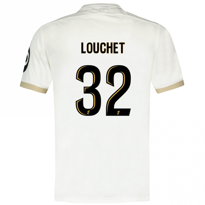 Kinder Fußball Tom Louchet #32 Weißgold Auswärtstrikot Trikot 2024/25 T-Shirt Luxemburg