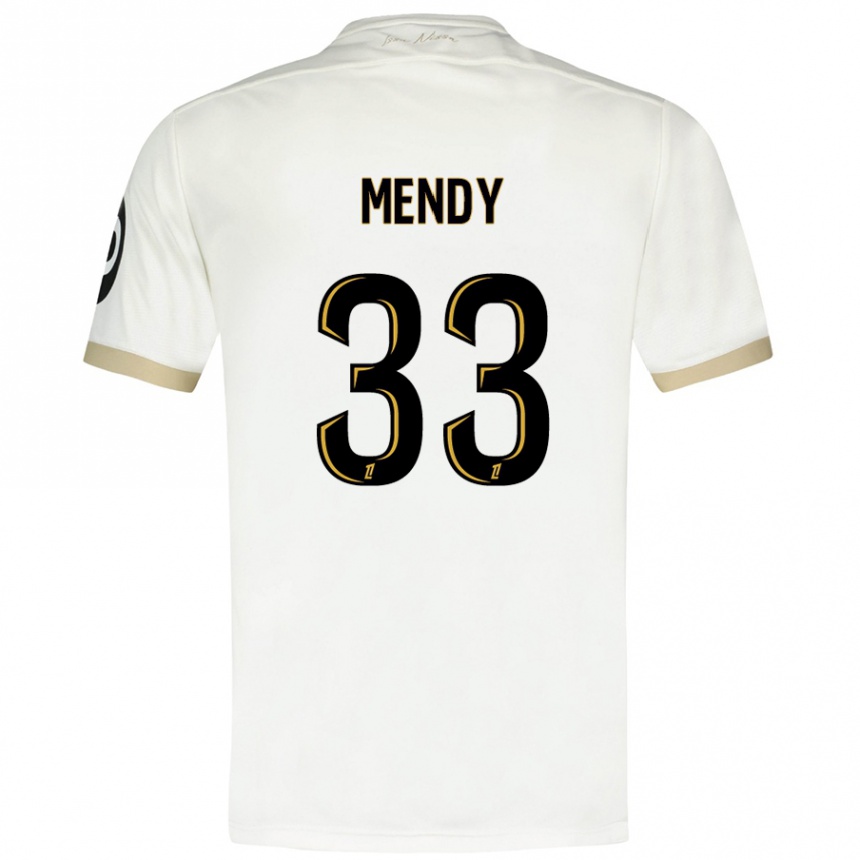 Kinder Fußball Antoine Mendy #33 Weißgold Auswärtstrikot Trikot 2024/25 T-Shirt Luxemburg