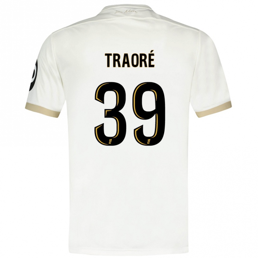 Kinder Fußball Daouda Traoré #39 Weißgold Auswärtstrikot Trikot 2024/25 T-Shirt Luxemburg