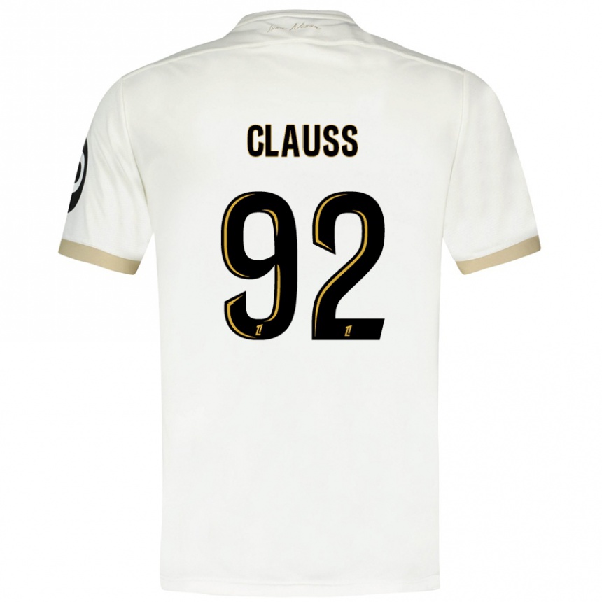 Kinder Fußball Jonathan Clauss #92 Weißgold Auswärtstrikot Trikot 2024/25 T-Shirt Luxemburg