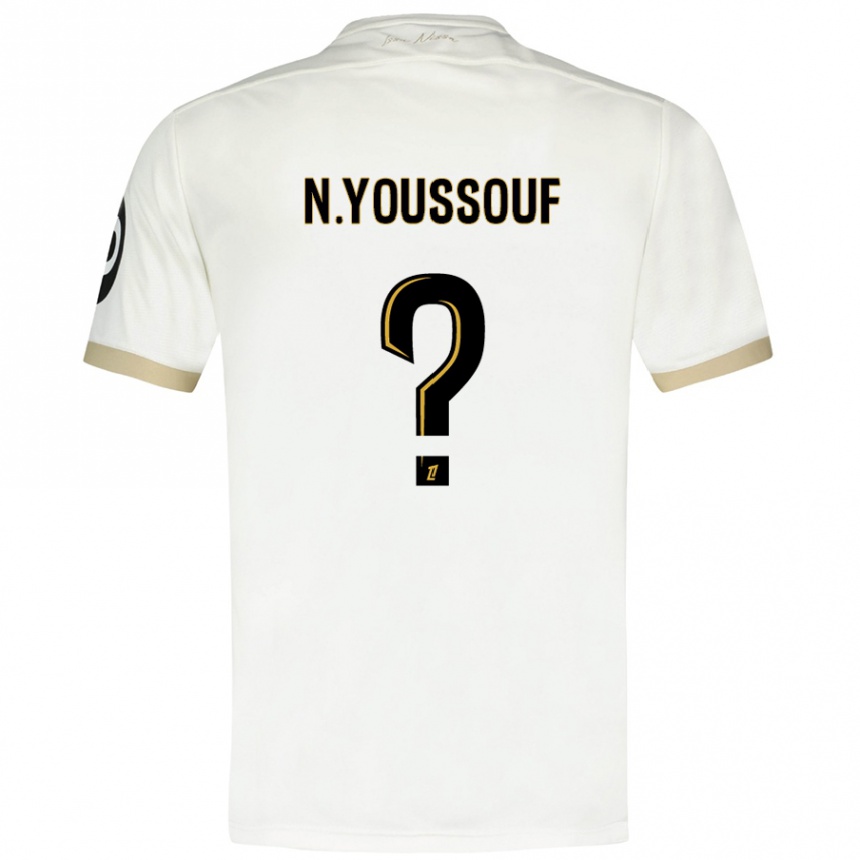 Kinder Fußball Naké Youssouf #0 Weißgold Auswärtstrikot Trikot 2024/25 T-Shirt Luxemburg