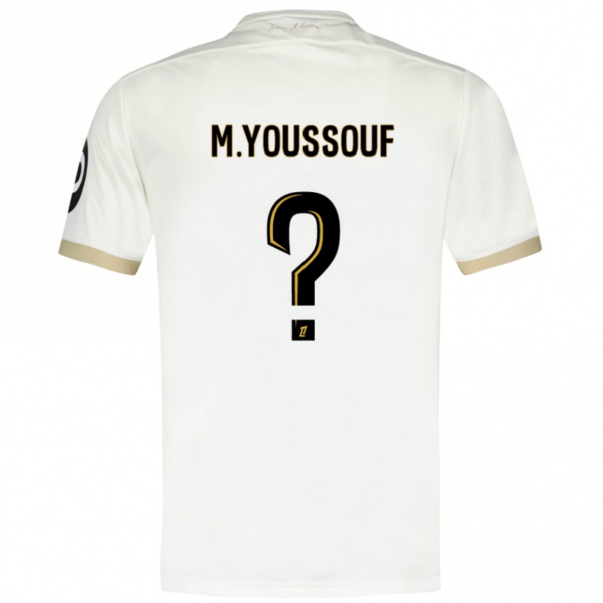 Kinder Fußball Mousslim Youssouf #0 Weißgold Auswärtstrikot Trikot 2024/25 T-Shirt Luxemburg