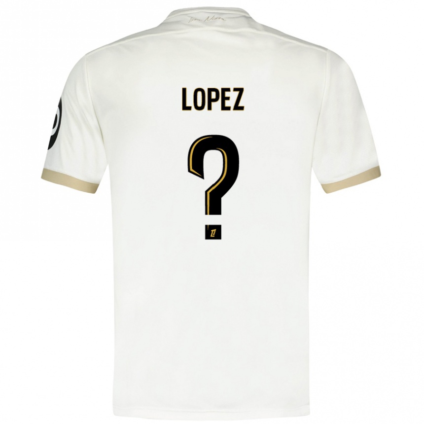 Kinder Fußball Kylian Lopez #0 Weißgold Auswärtstrikot Trikot 2024/25 T-Shirt Luxemburg