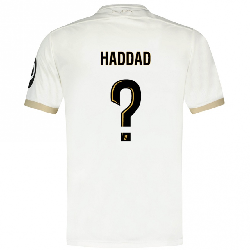 Kinder Fußball Yacine Haddad #0 Weißgold Auswärtstrikot Trikot 2024/25 T-Shirt Luxemburg