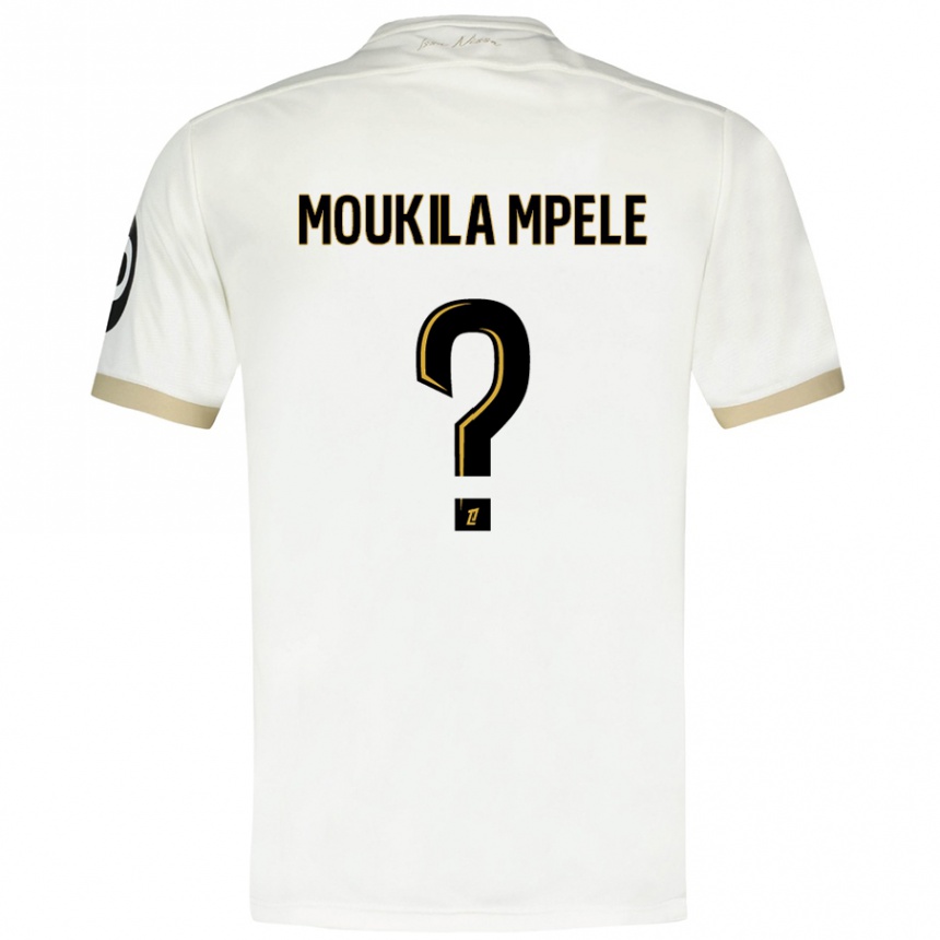 Kinder Fußball Beny Moukila Mpele #0 Weißgold Auswärtstrikot Trikot 2024/25 T-Shirt Luxemburg