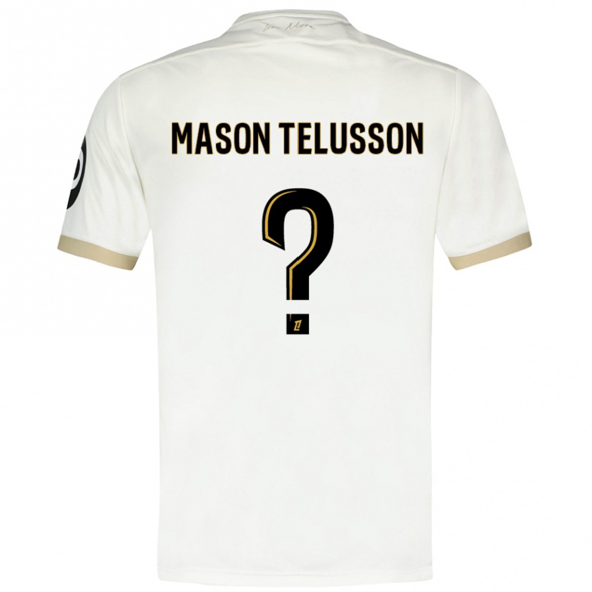 Kinder Fußball Jah Mason Telusson #0 Weißgold Auswärtstrikot Trikot 2024/25 T-Shirt Luxemburg