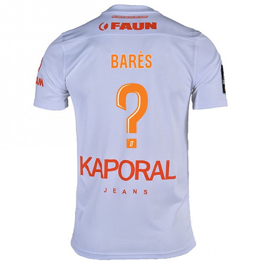 Kinder Fußball Gabriel Barès #0 Weiß Auswärtstrikot Trikot 2024/25 T-Shirt Luxemburg