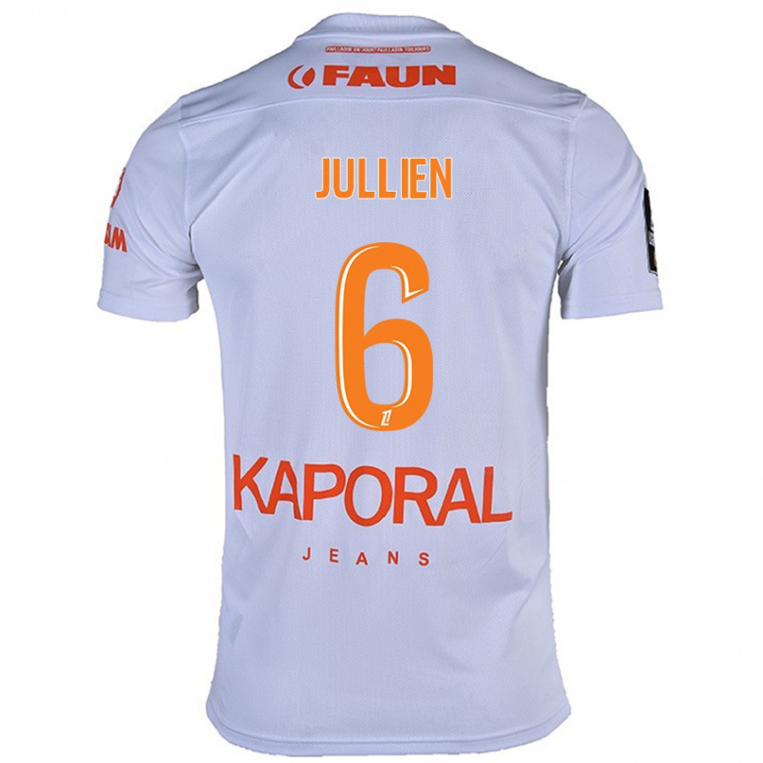 Kinder Fußball Christopher Jullien #6 Weiß Auswärtstrikot Trikot 2024/25 T-Shirt Luxemburg