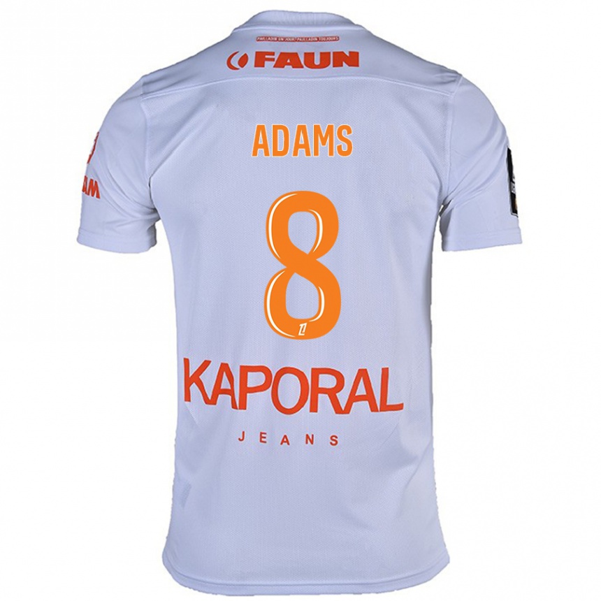 Kinder Fußball Akor Adams #8 Weiß Auswärtstrikot Trikot 2024/25 T-Shirt Luxemburg