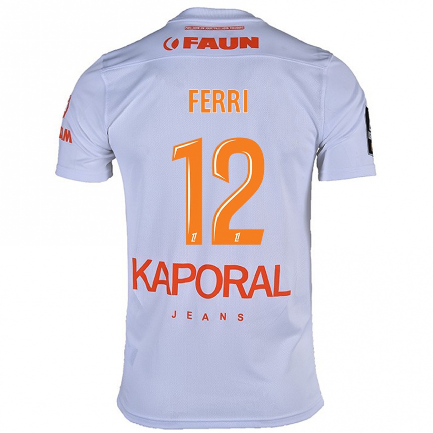 Kinder Fußball Jordan Ferri #12 Weiß Auswärtstrikot Trikot 2024/25 T-Shirt Luxemburg