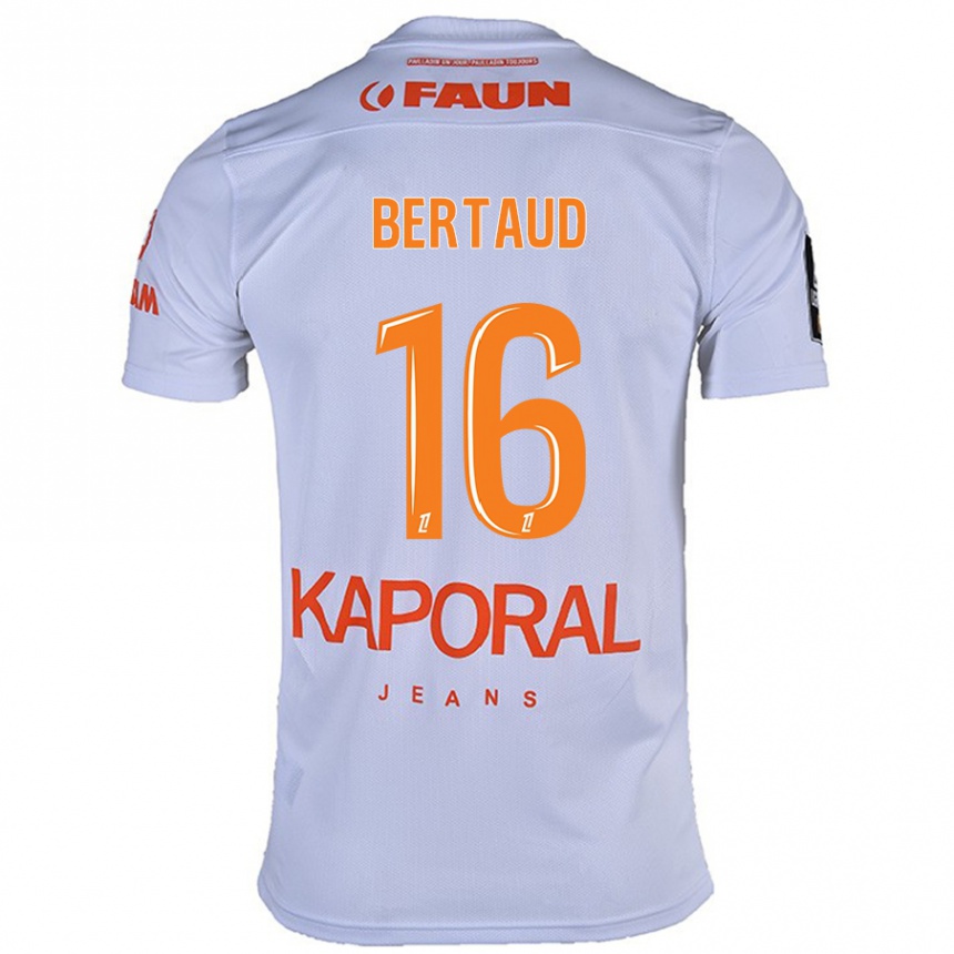 Kinder Fußball Dimitry Bertaud #16 Weiß Auswärtstrikot Trikot 2024/25 T-Shirt Luxemburg