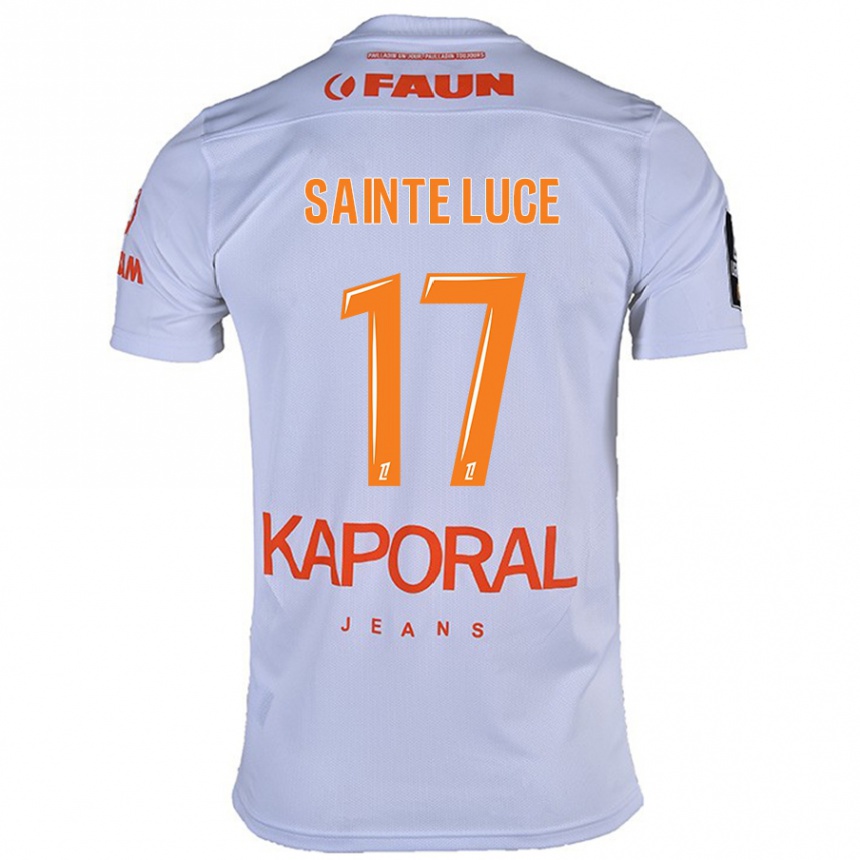 Kinder Fußball Théo Sainte-Luce #17 Weiß Auswärtstrikot Trikot 2024/25 T-Shirt Luxemburg