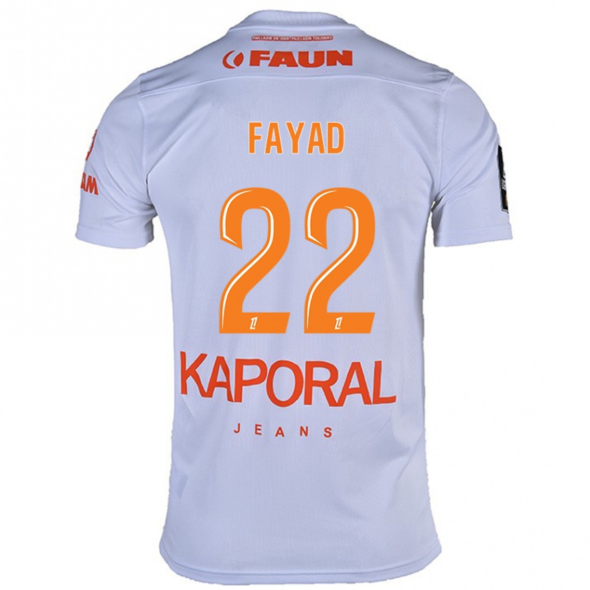 Kinder Fußball Khalil Fayad #22 Weiß Auswärtstrikot Trikot 2024/25 T-Shirt Luxemburg