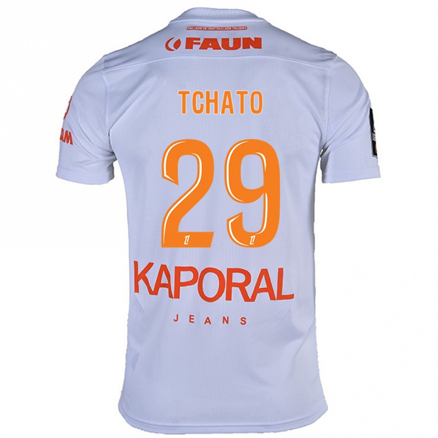 Kinder Fußball Enzo Tchato #29 Weiß Auswärtstrikot Trikot 2024/25 T-Shirt Luxemburg