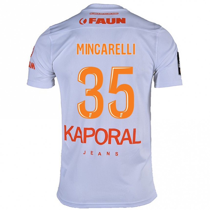 Kinder Fußball Lucas Mincarelli #35 Weiß Auswärtstrikot Trikot 2024/25 T-Shirt Luxemburg