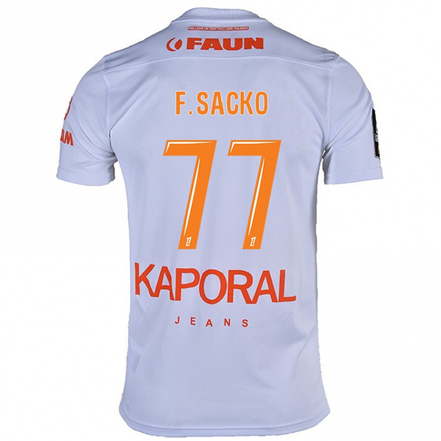 Kinder Fußball Falaye Sacko #77 Weiß Auswärtstrikot Trikot 2024/25 T-Shirt Luxemburg